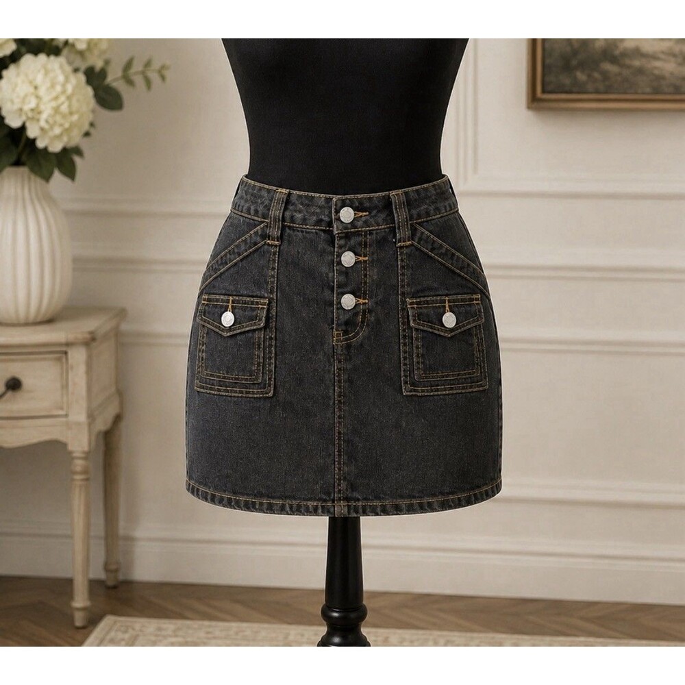 JT Blue Size 11/12 Women’s Short Denim Skirt 30” Waist 18” Length